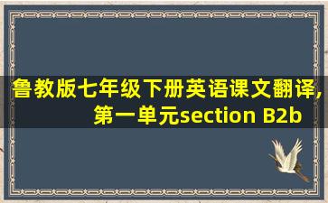 鲁教版七年级下册英语课文翻译,第一单元section B2b